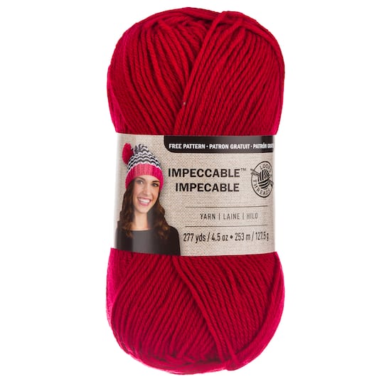 Loops & Threads� Impeccable? Yarn, Solid in Cherry | 4.5 oz | Michaels�